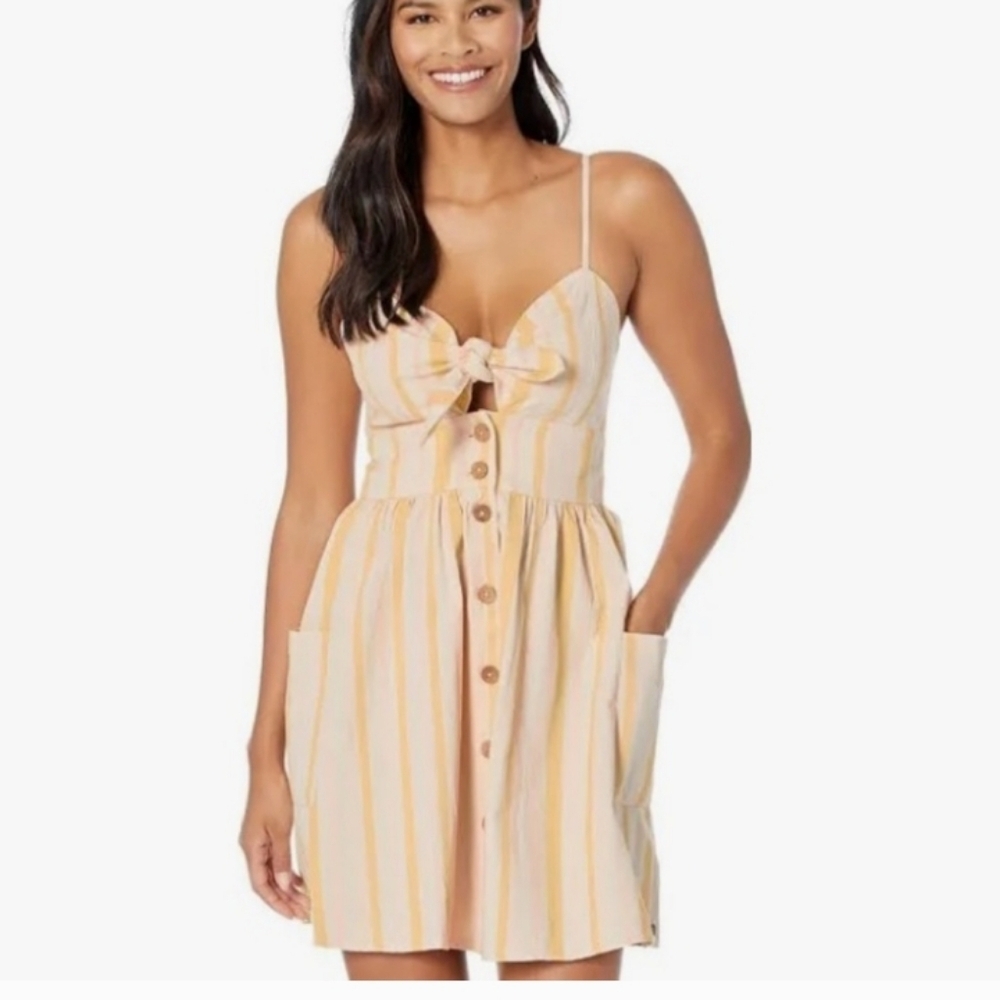 Roxy Under The Cali Sun Stripe Strappy Dress. Size Large